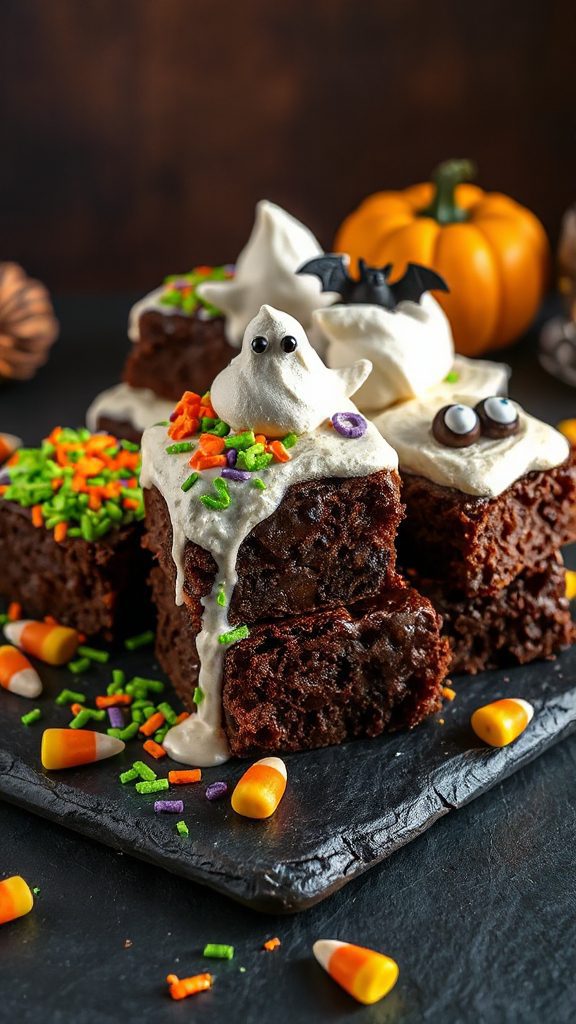 festive chocolate halloween brownies