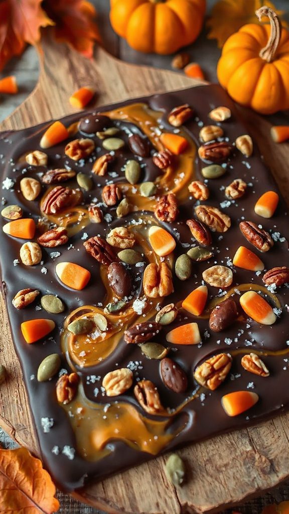 festive chocolate pumpkin bark