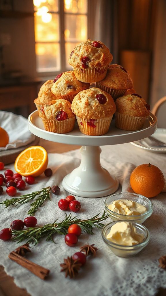 festive cranberry orange muffins