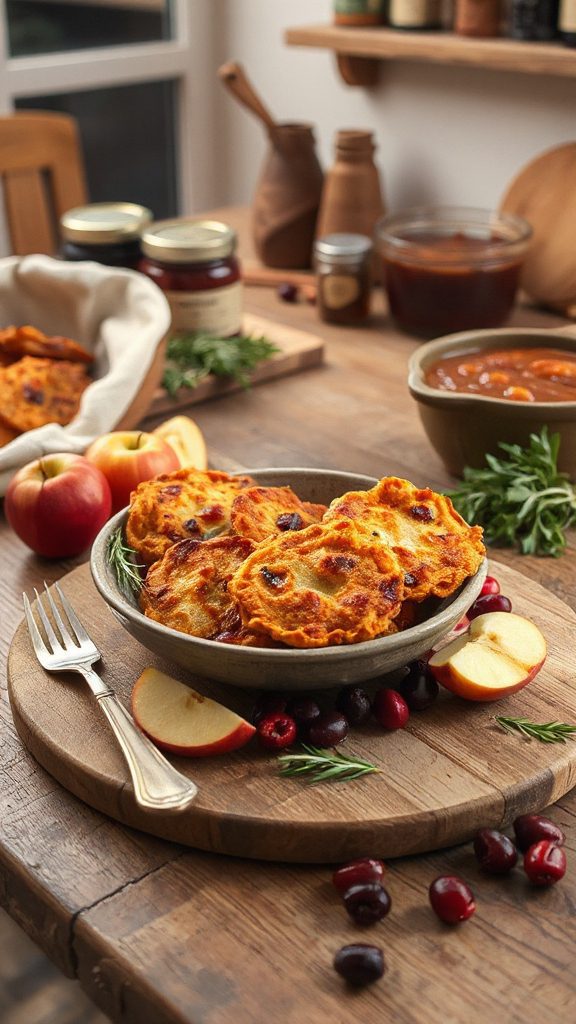 festive cranberry sweet potato latkes