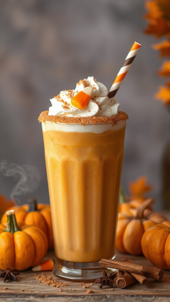 festive creamy pumpkin milkshake