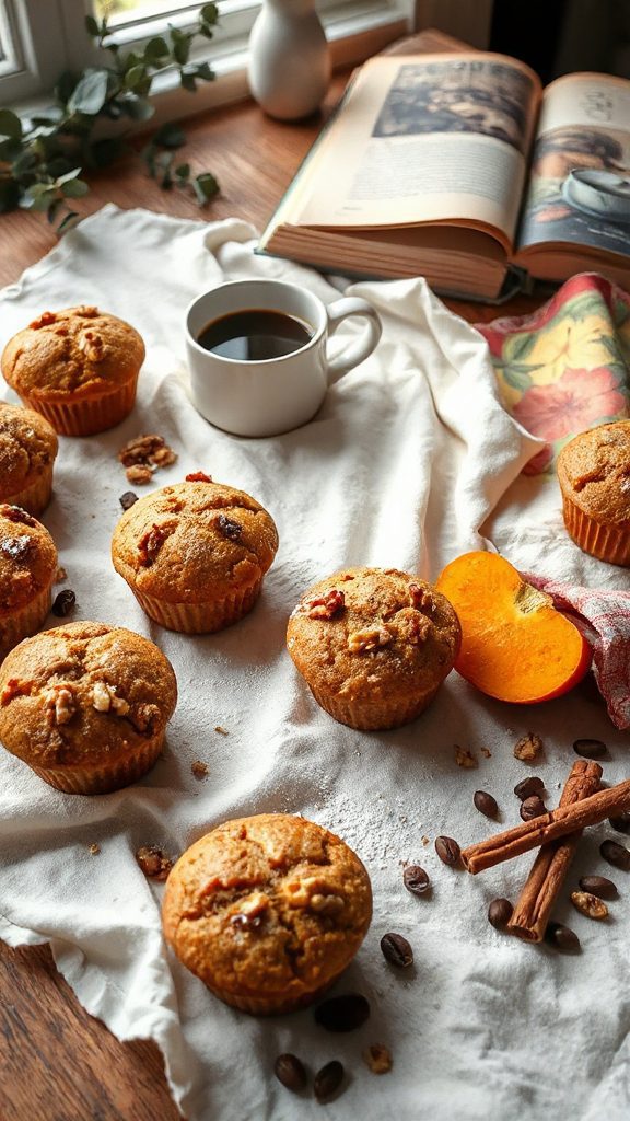festive espresso walnut muffins