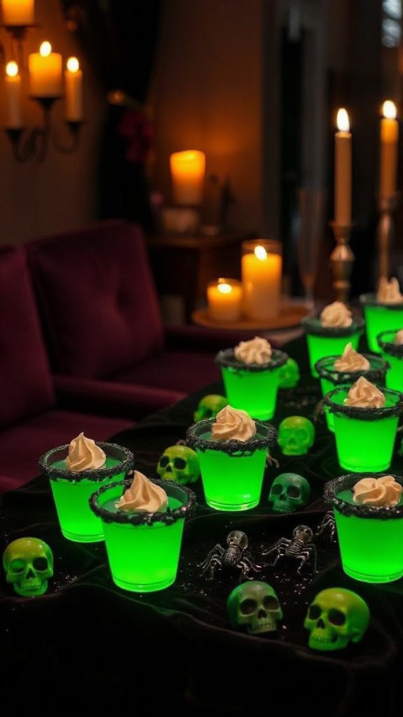 festive green apple jello shots