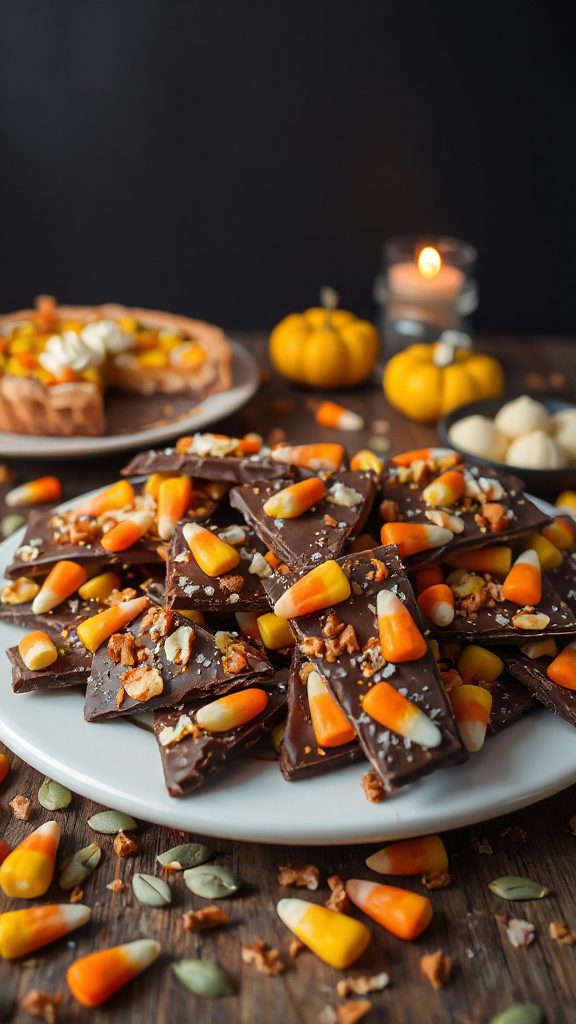 festive halloween candy bark
