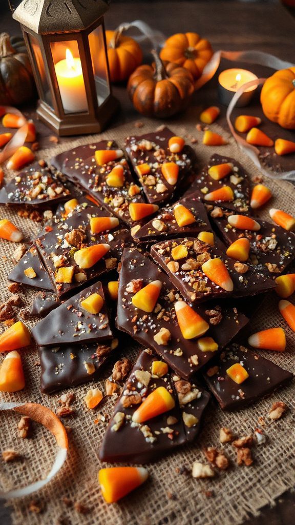 festive halloween candy bark