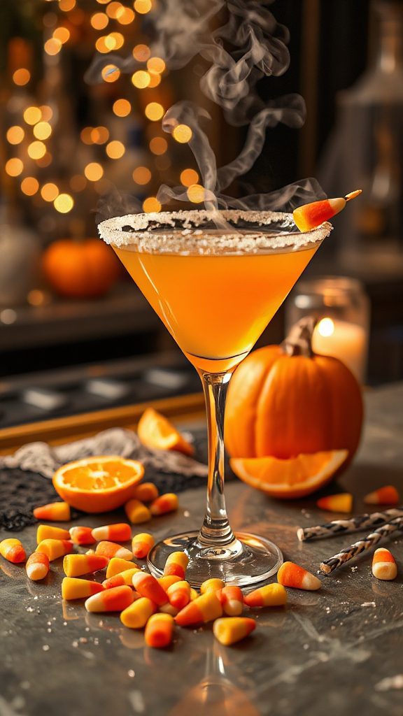 festive halloween candy cocktail
