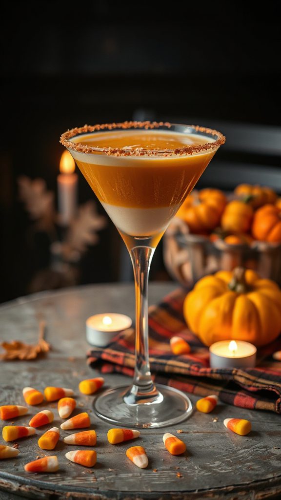 festive halloween candy cocktail