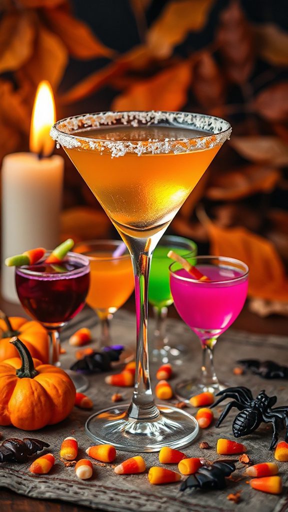 festive halloween candy cocktail