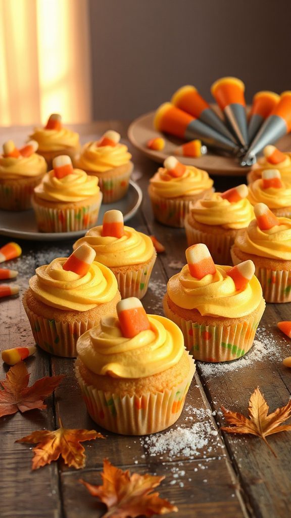 festive halloween candy cupcakes