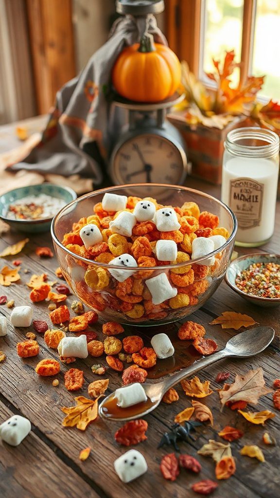 festive halloween cereal mix