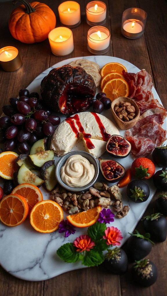 festive halloween charcuterie board