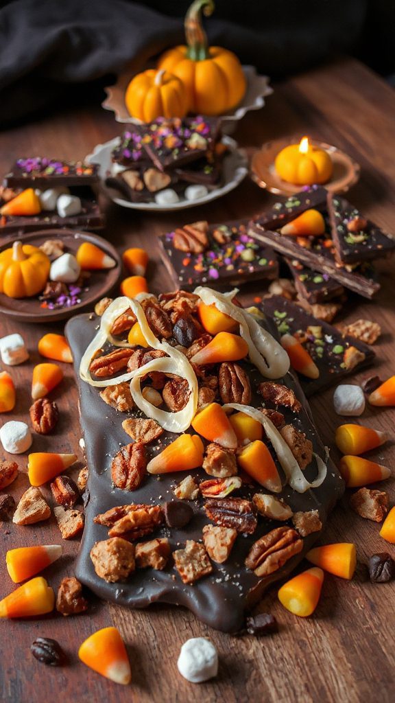 festive halloween chocolate bark