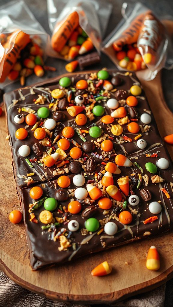 festive halloween chocolate bark