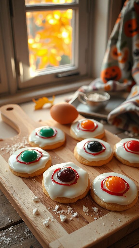 festive halloween eyeball cookies