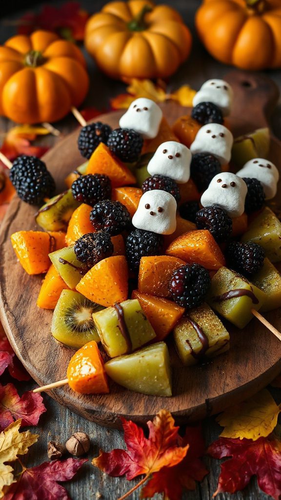 festive halloween fruit kabobs