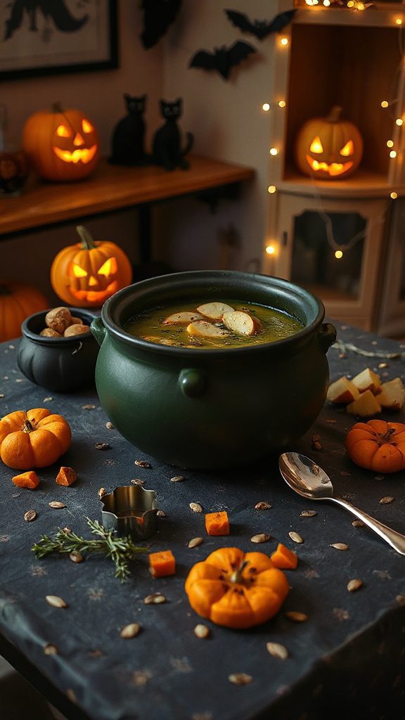 festive halloween green soup