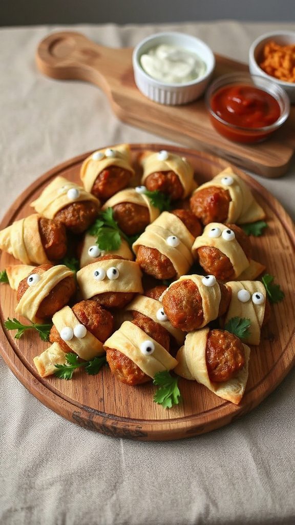 festive halloween meatball appetizer