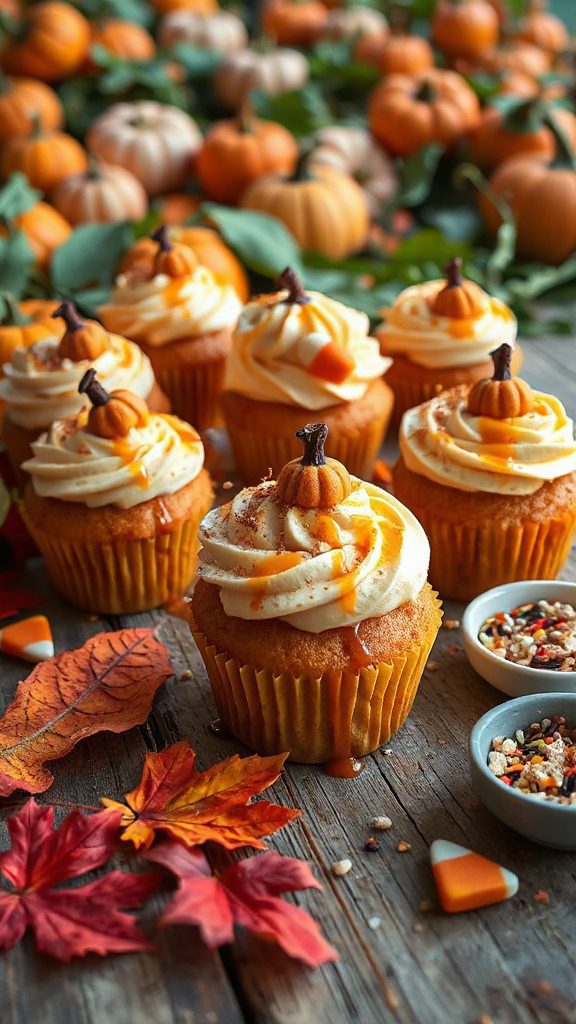 festive halloween pumpkin cupcakes