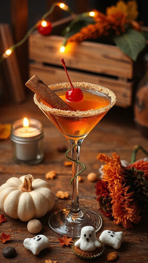 festive halloween pumpkin martini