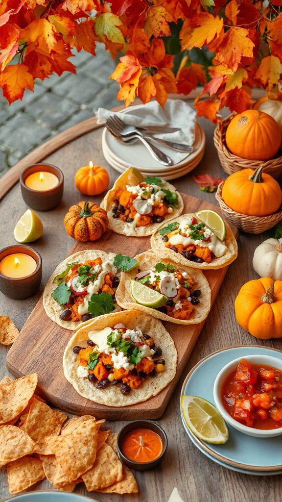 festive halloween pumpkin tacos