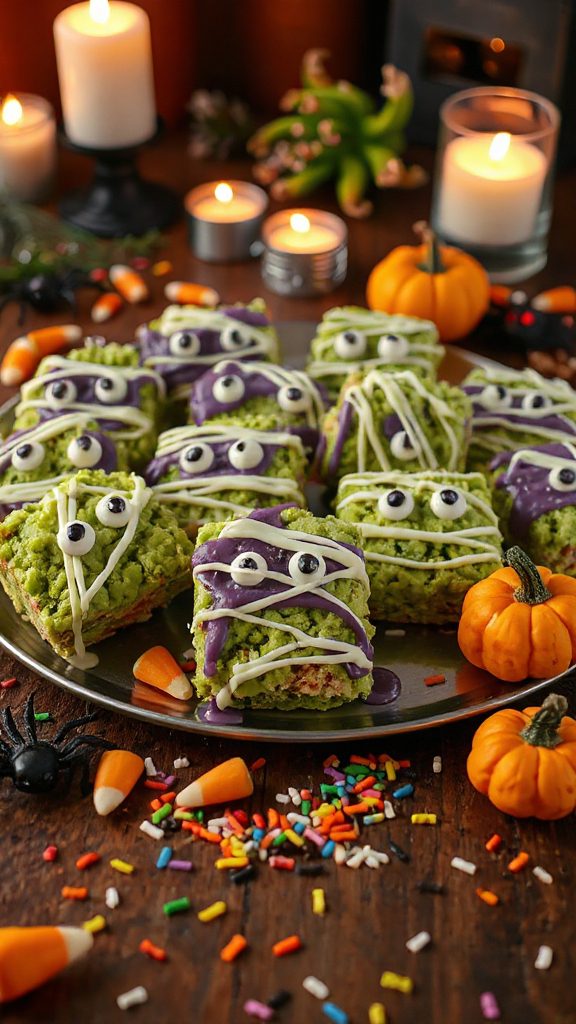 festive halloween rice treats