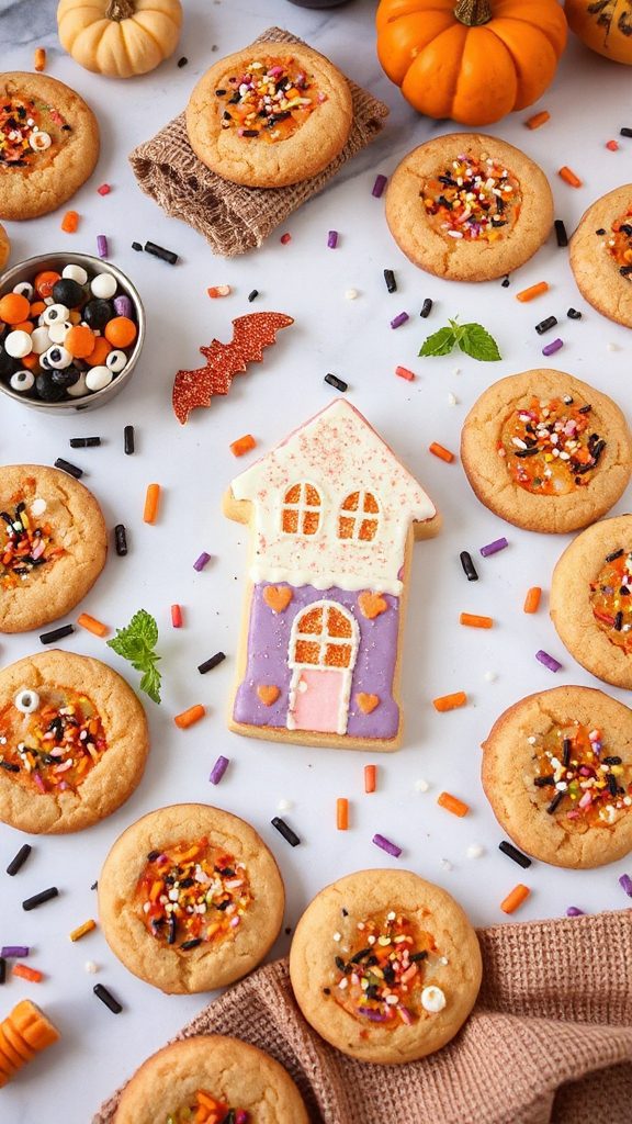 festive halloween sprinkle cookies