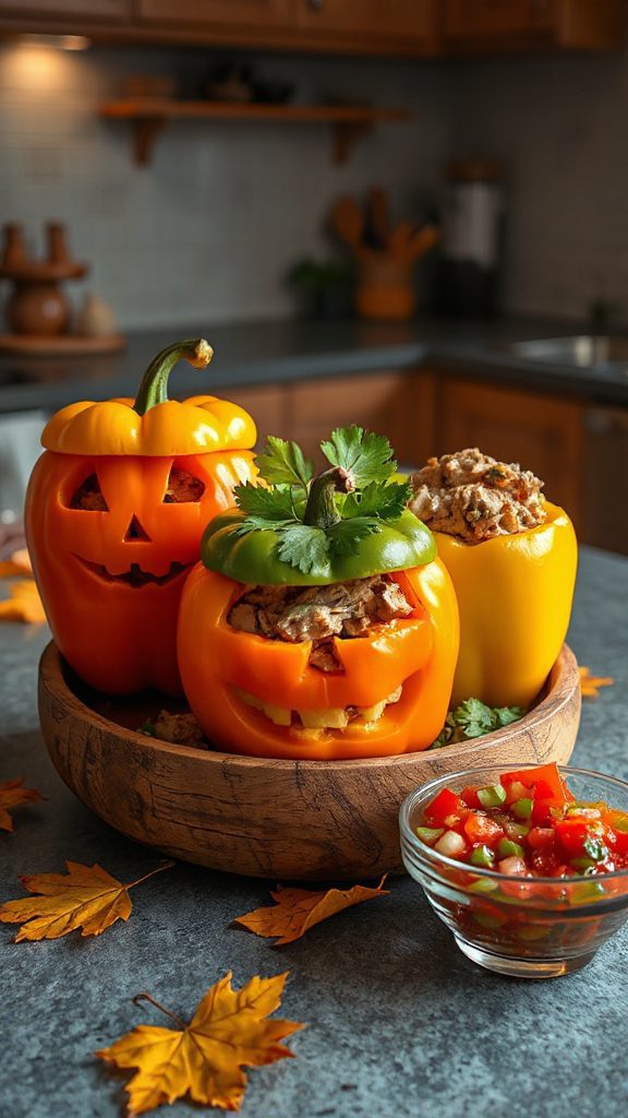 festive halloween stuffed peppers
