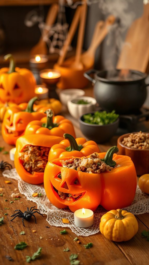 festive halloween stuffed peppers