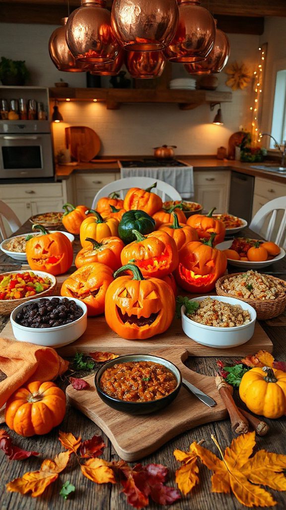 festive halloween stuffed peppers