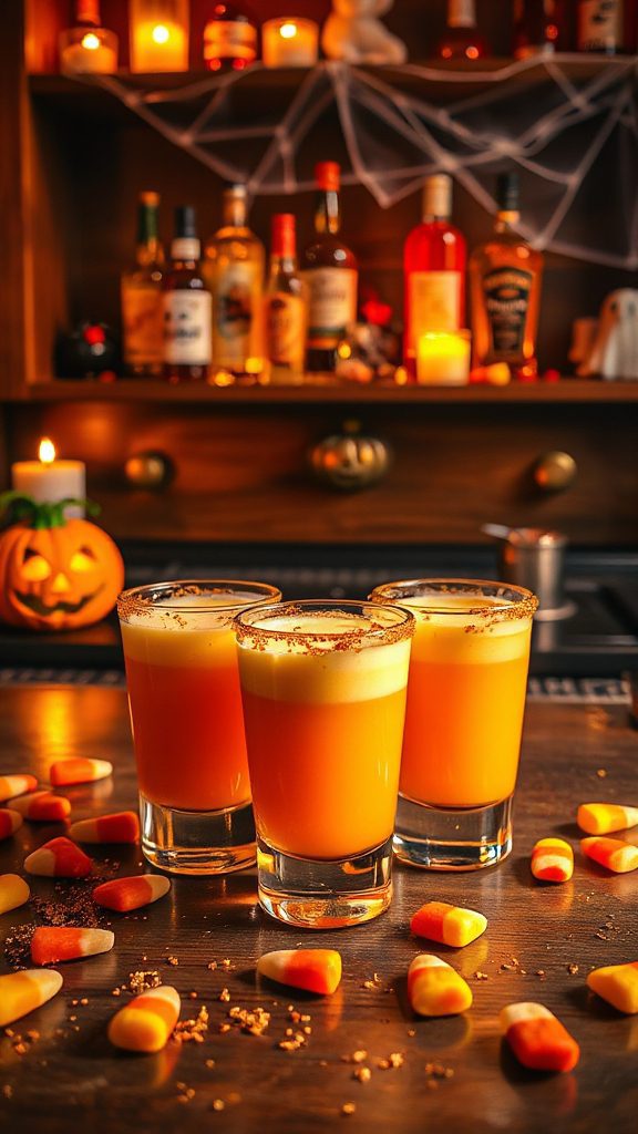 festive layered halloween shot