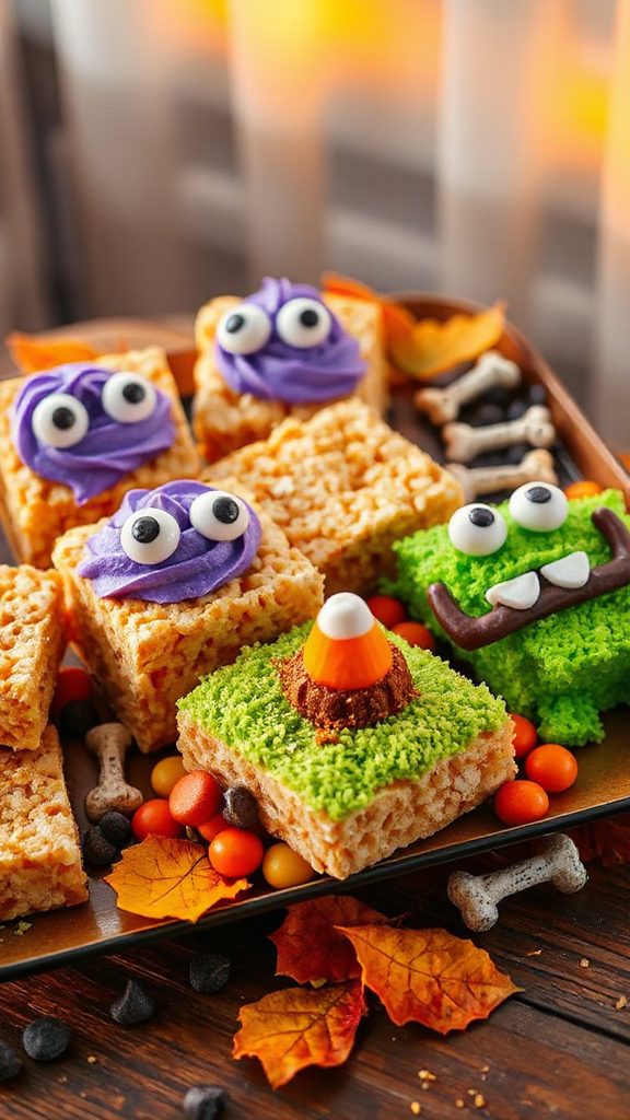 festive monster rice treats