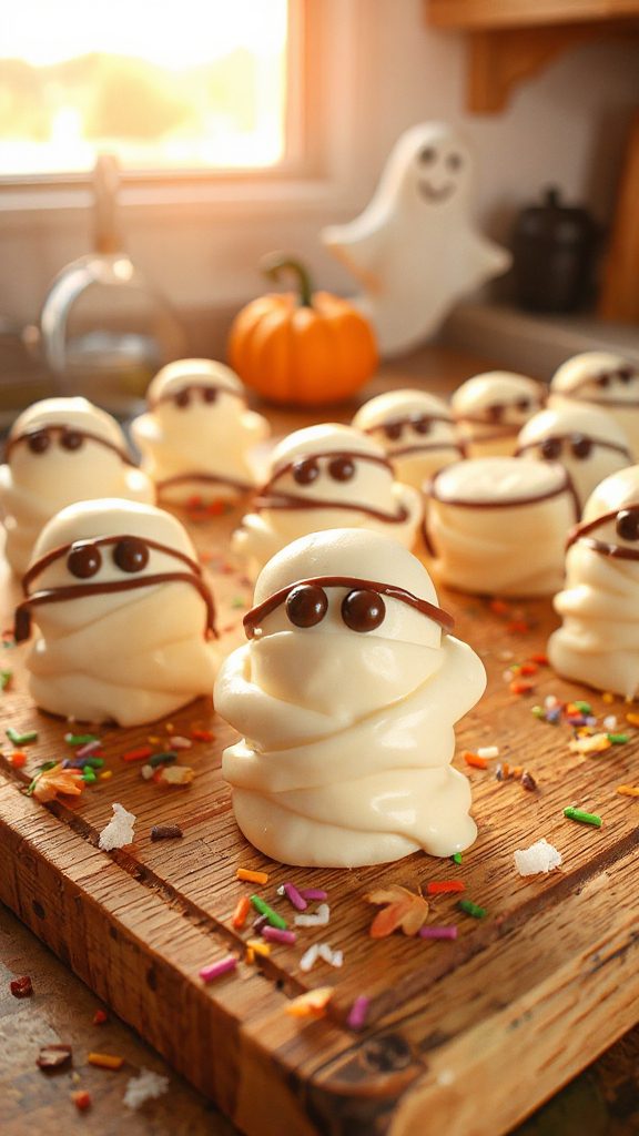 festive mummy marshmallow treats