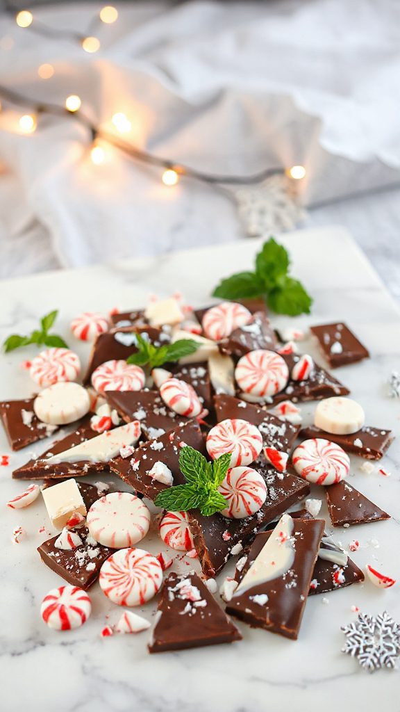 festive peppermint chocolate bark