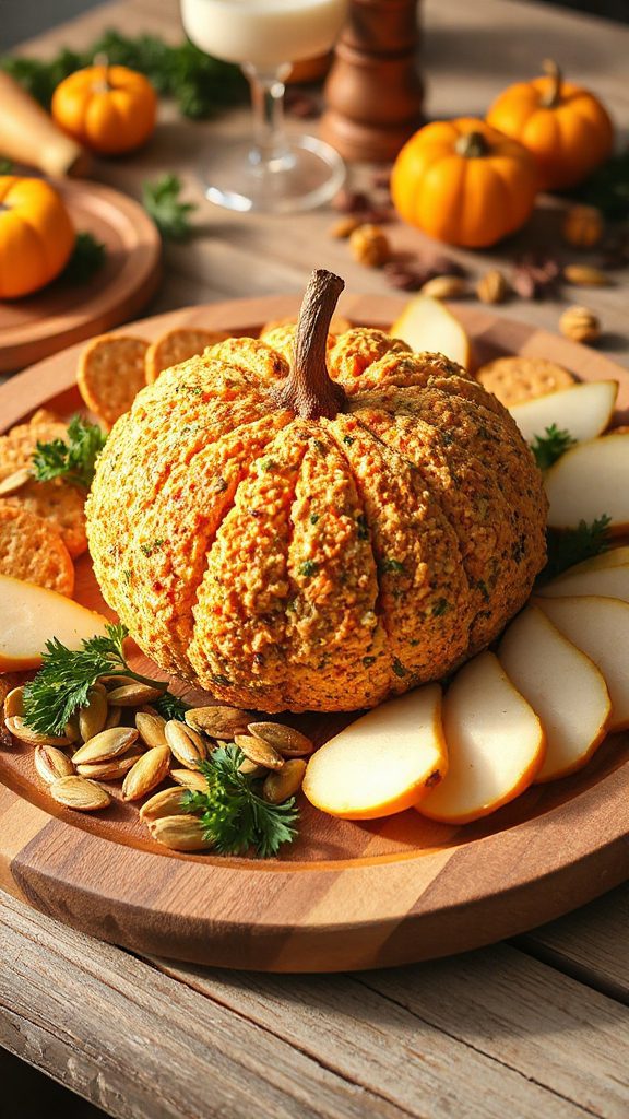 festive pumpkin cheese appetizer