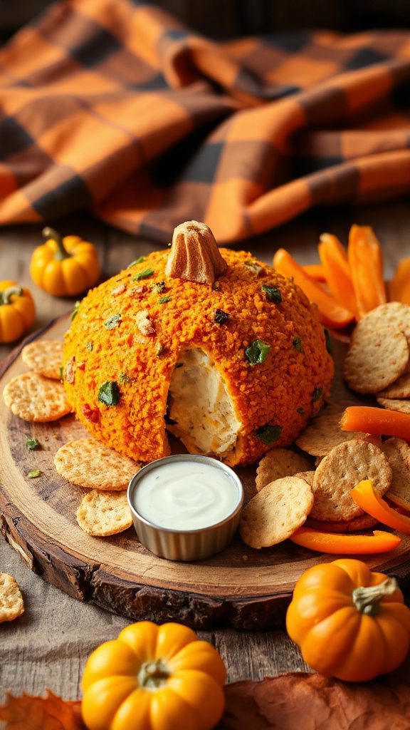 festive pumpkin cheese ball