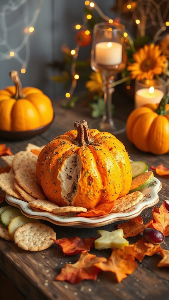 festive pumpkin cheese ball