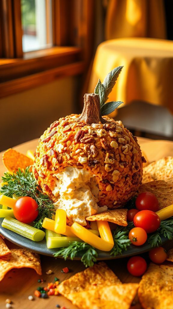 festive pumpkin cheese ball