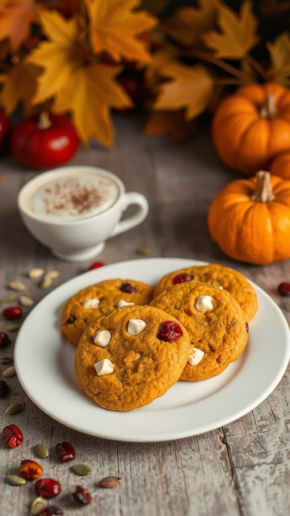 festive pumpkin cranberry cookies