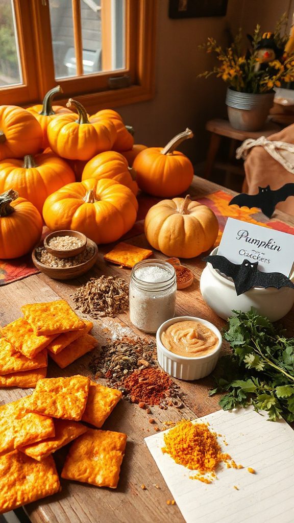 festive pumpkin flavored crackers