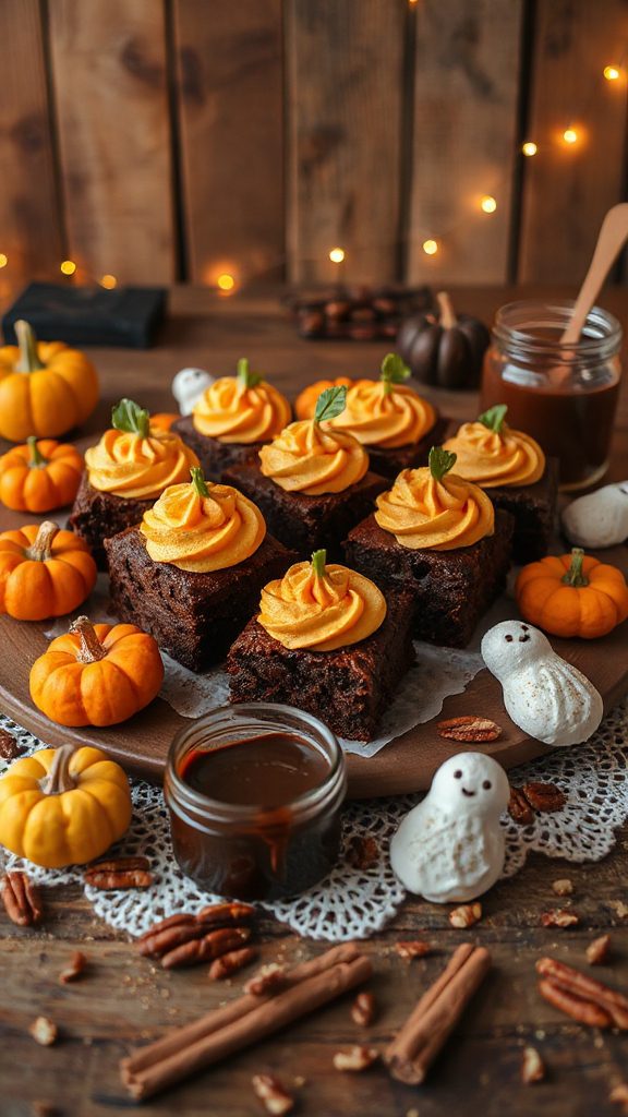 festive pumpkin patch brownies
