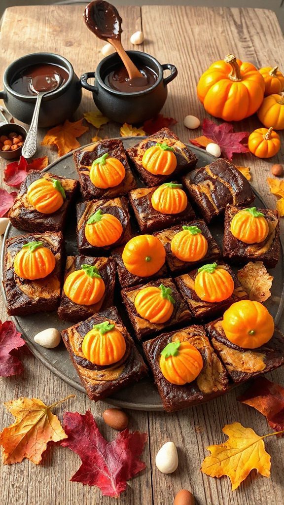 festive pumpkin patch brownies