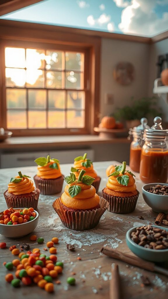 festive pumpkin patch cupcakes