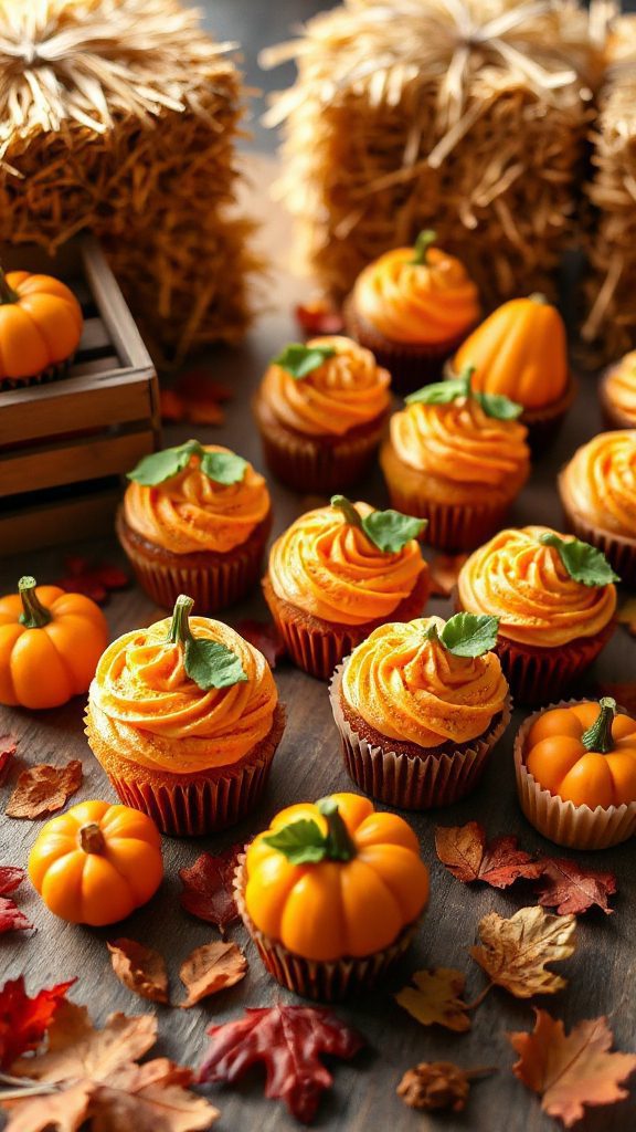 festive pumpkin patch cupcakes