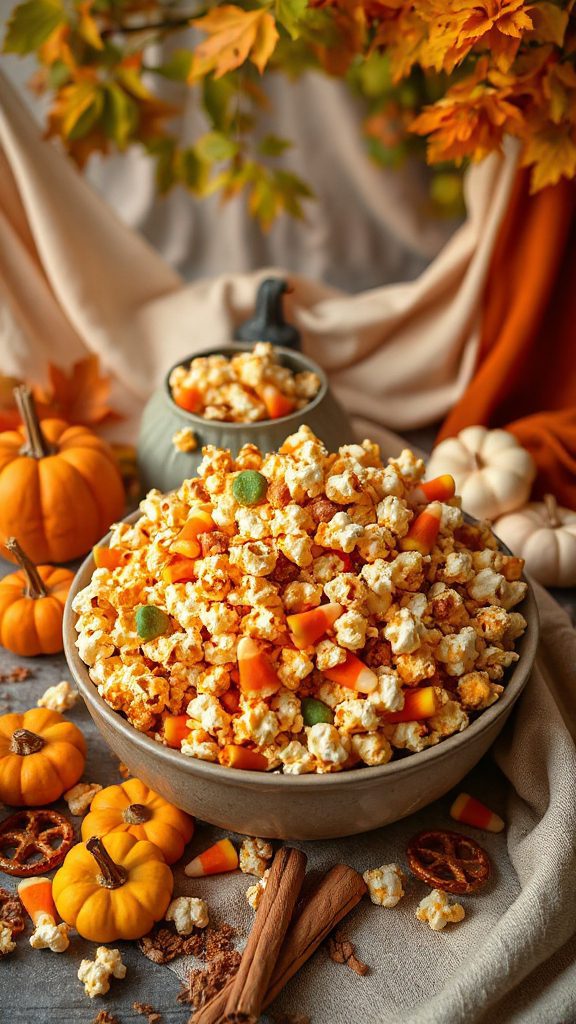 festive pumpkin popcorn treat
