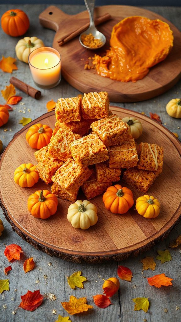 festive pumpkin rice treats