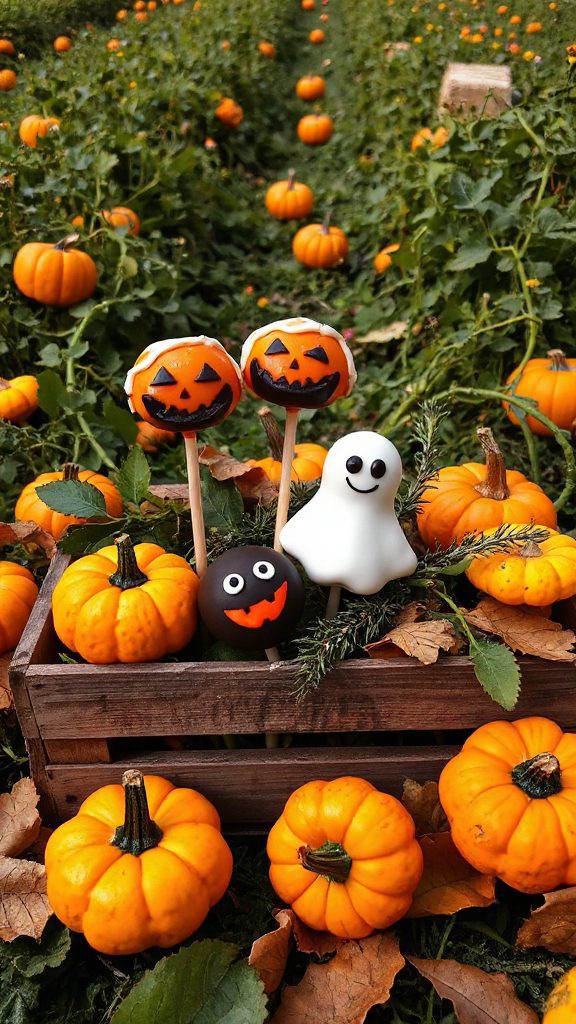 festive pumpkin shaped cake pops