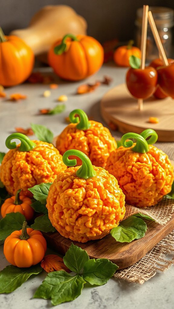 festive pumpkin shaped treats