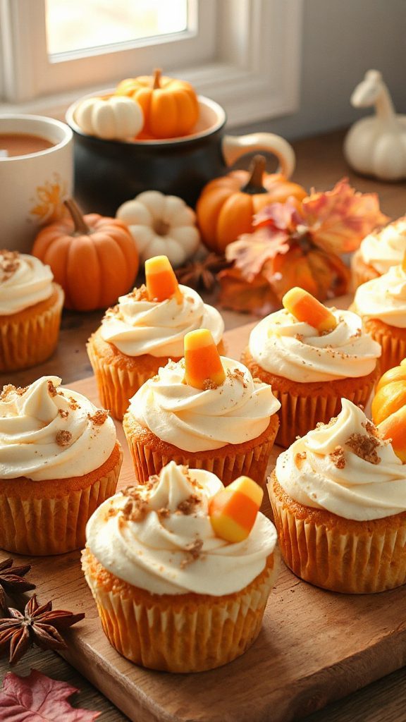 festive pumpkin spice cupcakes