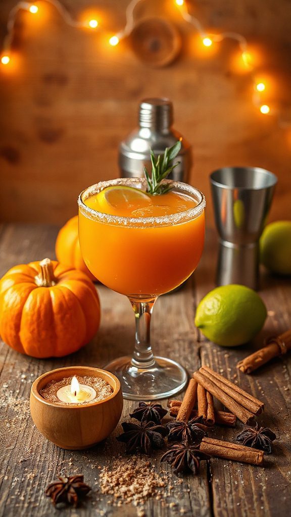 festive pumpkin spice margarita