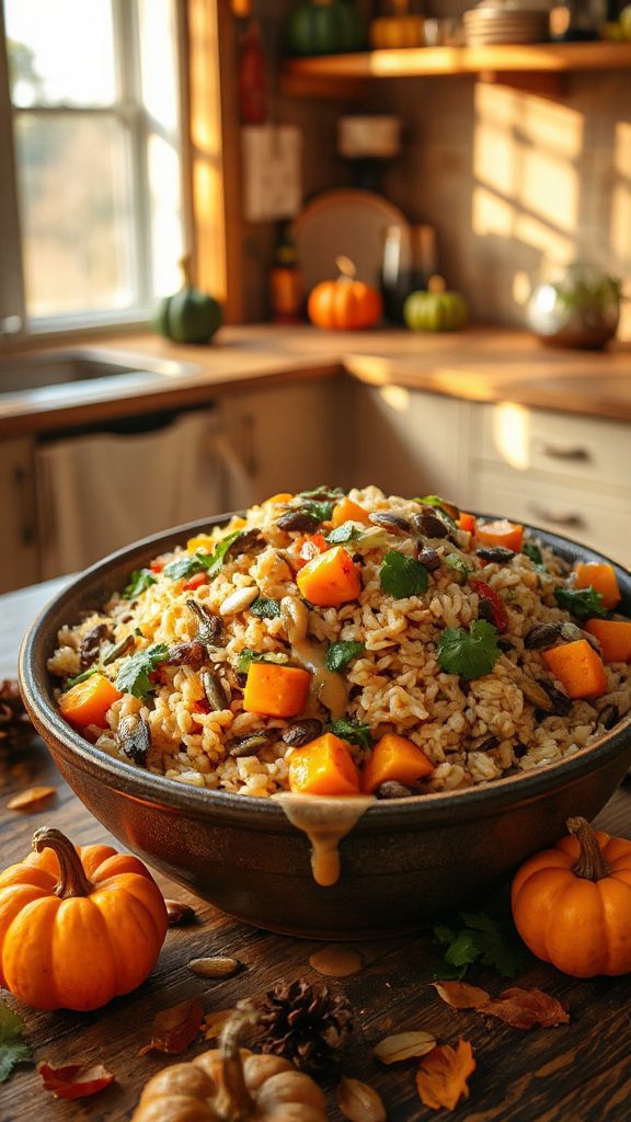 festive pumpkin spice rice medley